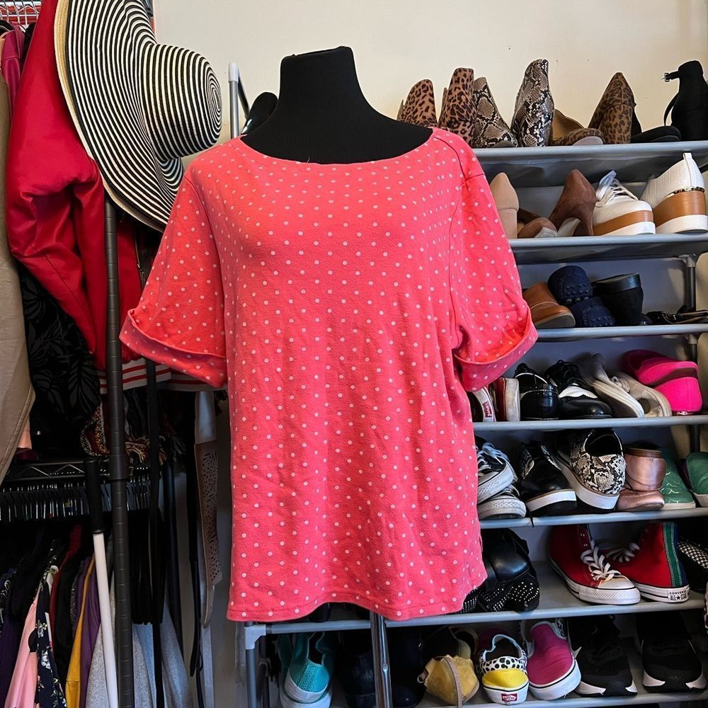 Boat Neck Polka Dot Blouse